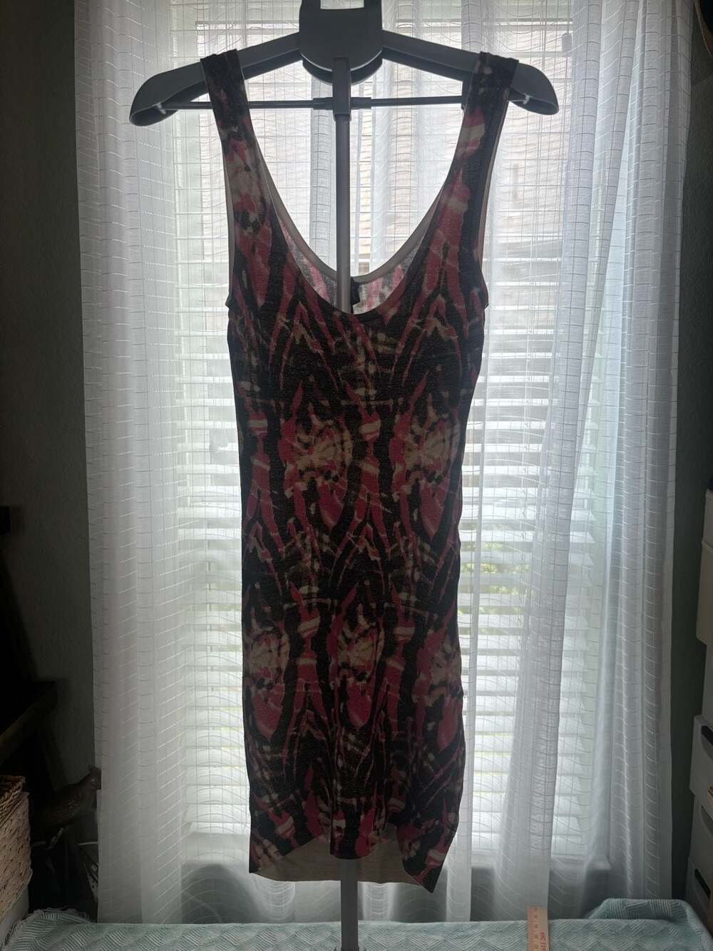 Marciano Size S Metallic Ikat Print Sleeveless Tank Top